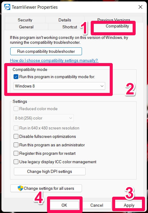 Fix: Video Memory Management Internal Error in Windows 11 3 Run The App Compatibility Mode
