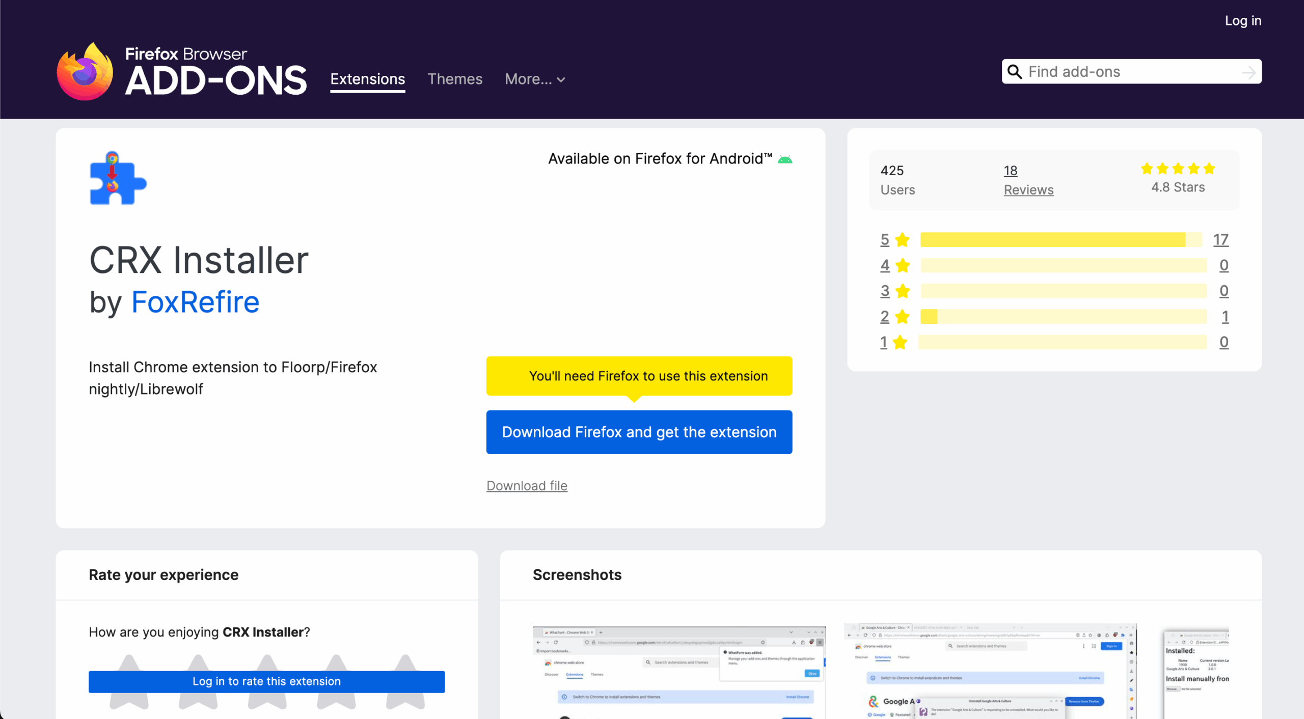 Install Both Chrome & Firefox Extensions in One Browser — I Found the Solution 4 CRX Installer Firefox Add-on