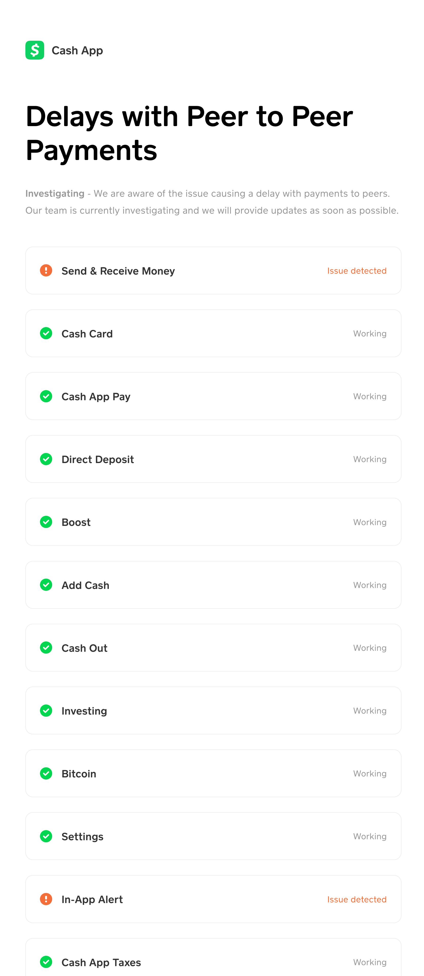 Cash App Not Working on iPhone: 11 Ways to Fix! 2 Cash App Status