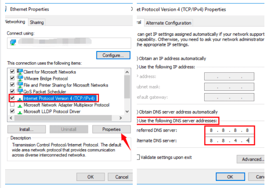 Fix “err_tunnel_connection_failed” in Chrome 6 Chane DNS Settings