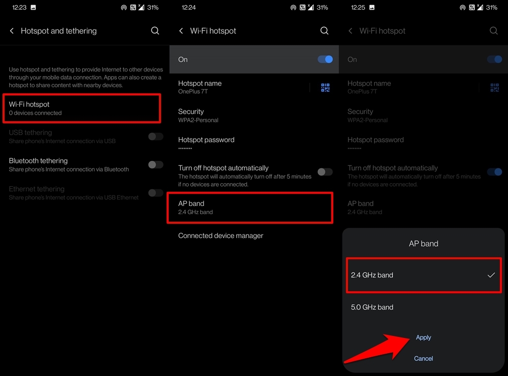 How to Fix Hotspot Not Connecting or Working on Android? 5 Change AP Band