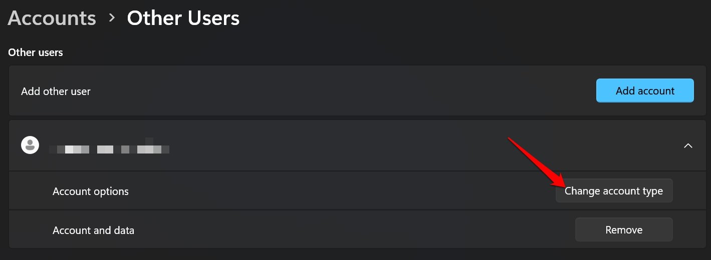 Change Account Type