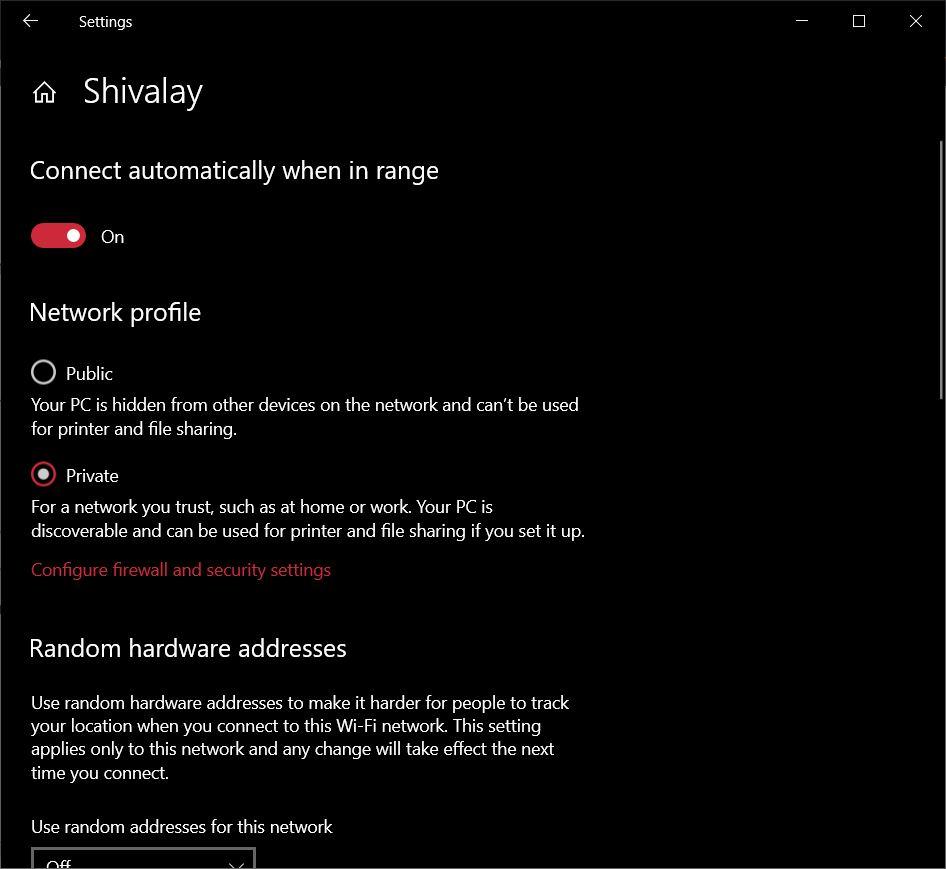 Change Network Profile to Public/Private