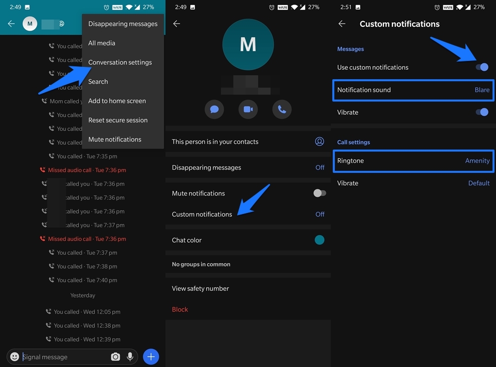 Change Signal Notification Sound Custom Chat
