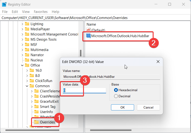 How to Move Outlook Navigation Toolbar to Bottom 4 Change Value Data