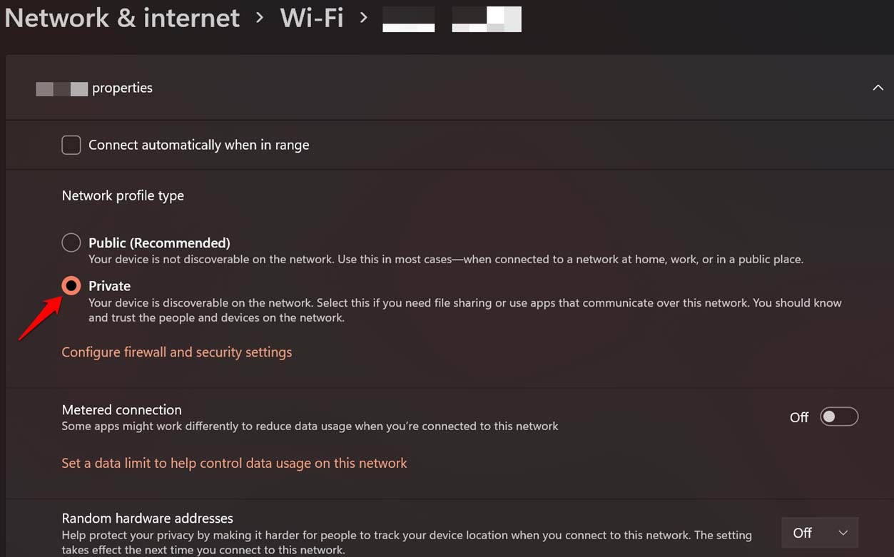 How to Fix Windows 11 Keeps Disconnecting from WiFi? 7 Change WiFi profile to private