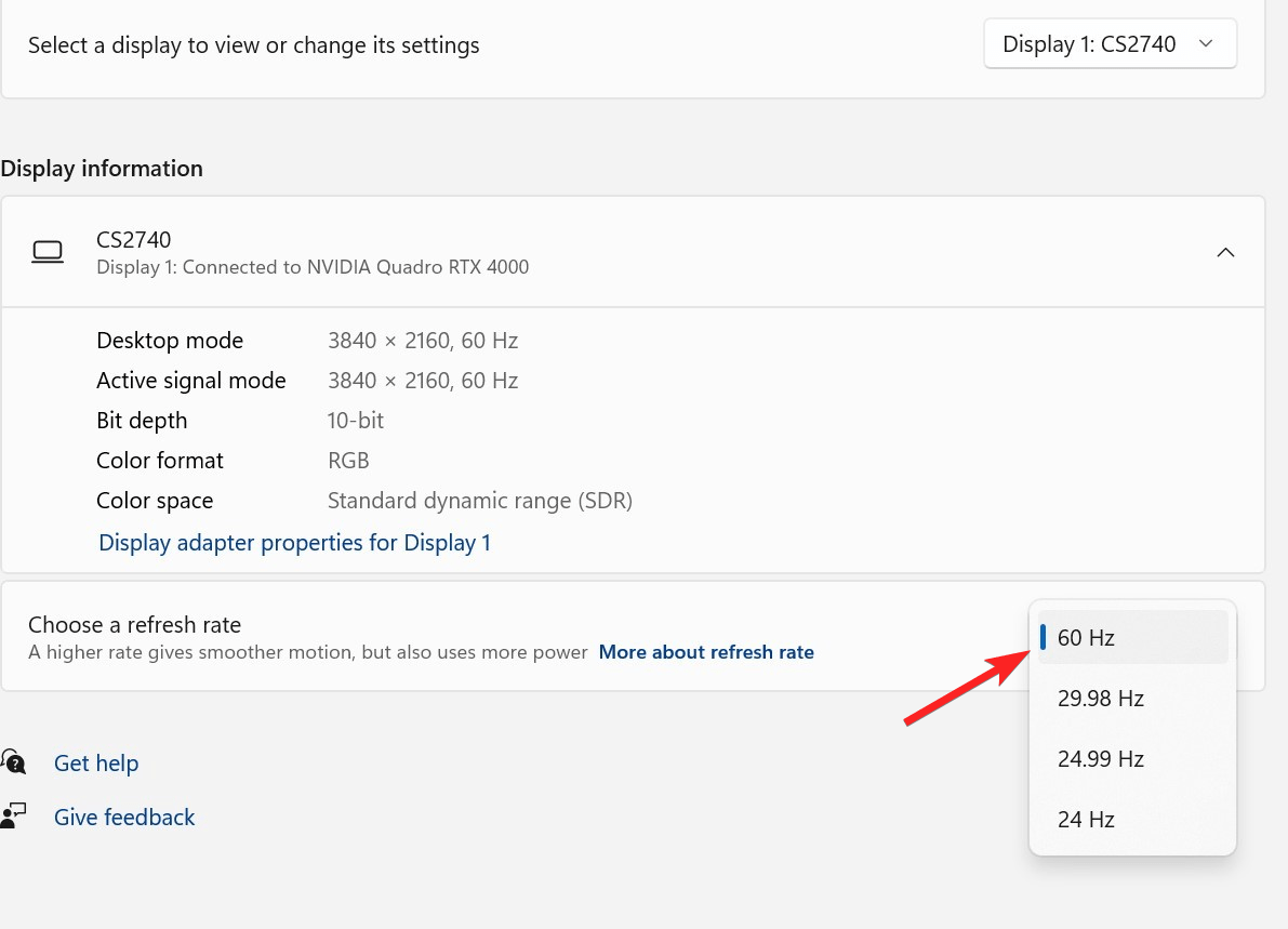 How to Fix Stretched Screen Issue in Windows 11 14 Change refresh rate settings