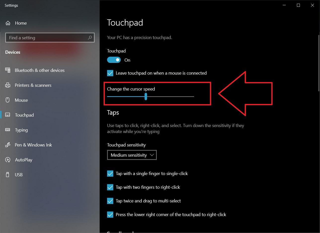 How to Fix Windows 10 Touchpad Not Working Issues? 6 Change the cursor speed