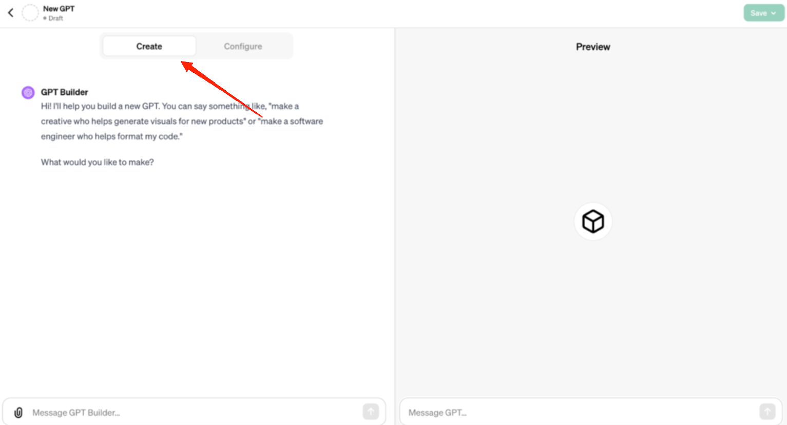 How to Create a Custom ChatGPT Assistant for Fast Responses 5 Click on the 'Create' tab on the left-hand sidebar and describe the purpose of the custom ChatGPT assistant.