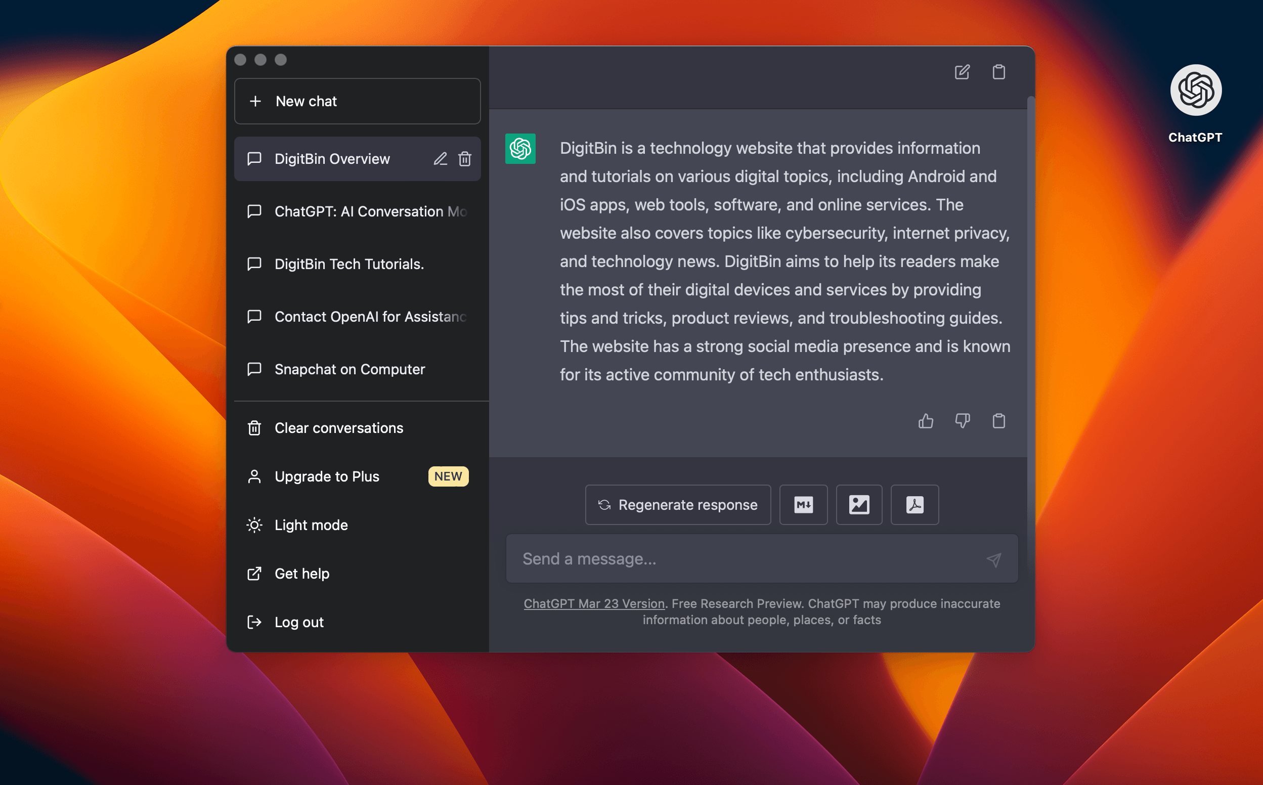 ChatGPT On Mac