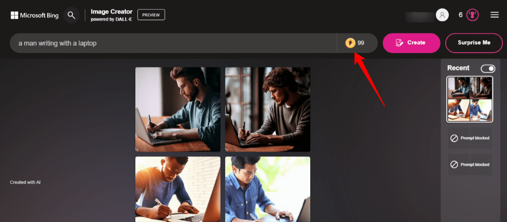 Check Credits on Bing Image Creator