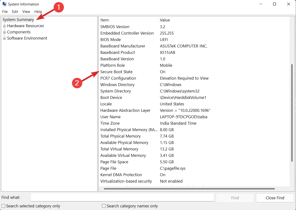 How to Enable Secure Boot in Windows 11? 3 Check Secure boot state in System Information window