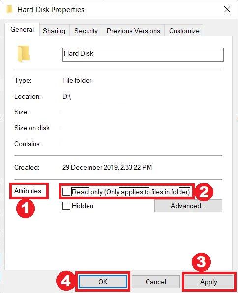 How to Fix the µTorrent 'System Cannot Find the Path Specified'? 3 Check if the destination folder is set to Read-only