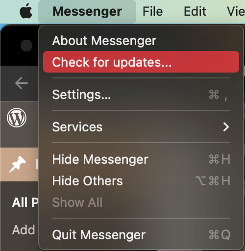 How to Facebook Messenger Not Working on Mac? 2 Check for Messenger Updates