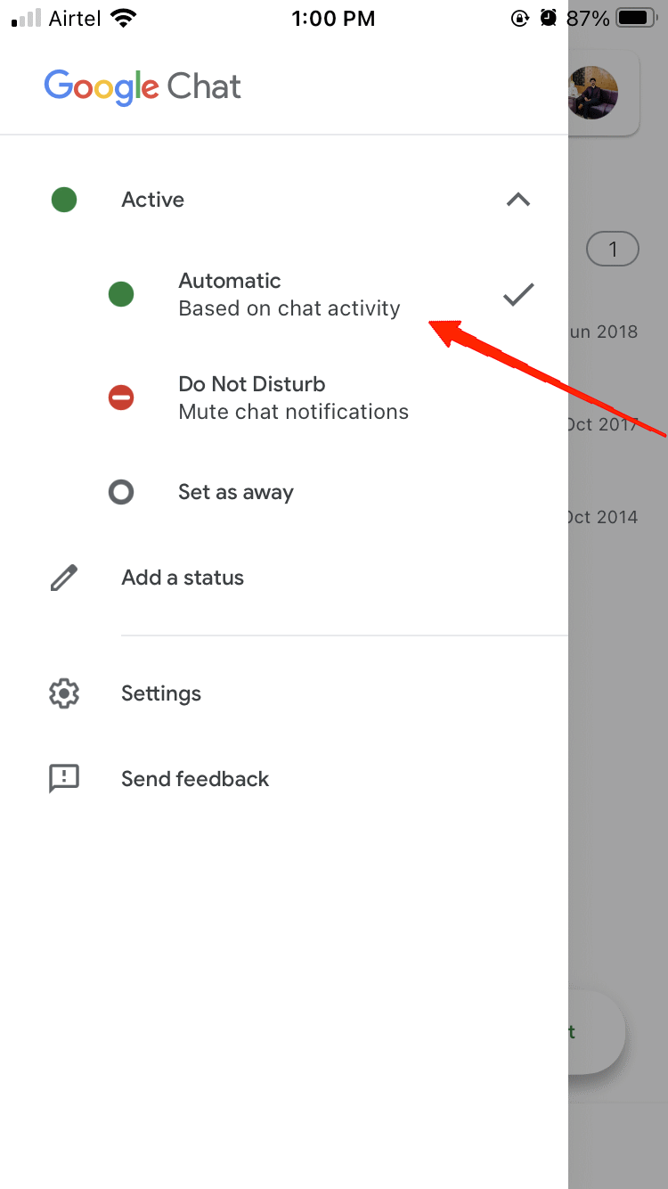How to Fix Google Chat Not working on iPhone? 10 Choose Active as your Google Chat Status