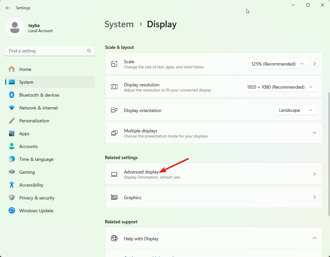 What to do if you See Horizontal Lines on Laptop Screen? 9 Choose Advanced display option