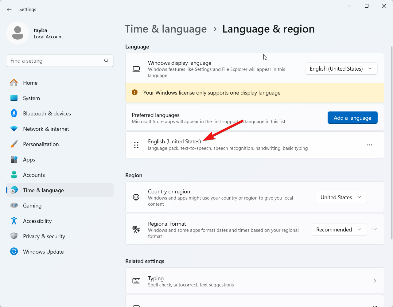 How to Fix Windows 11 Lock Screen in Another Language 22 Choose English located under the preferred language settings