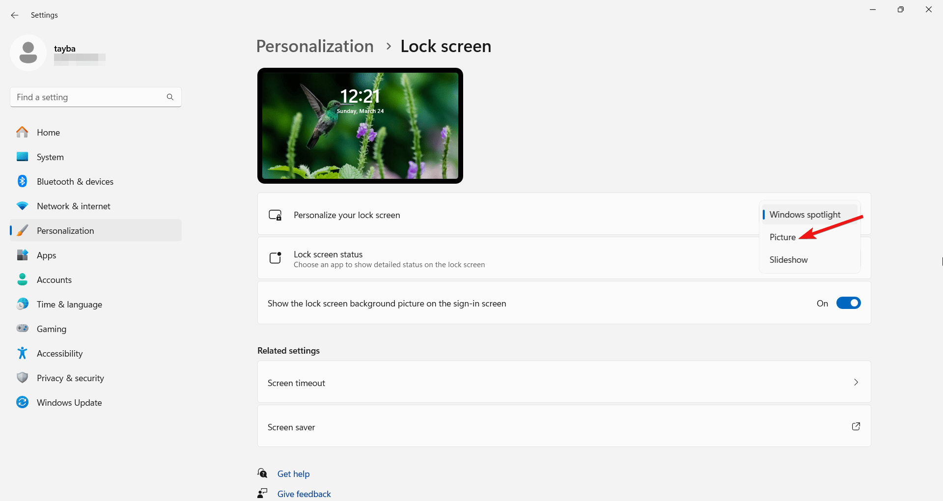 How to Remove the 'Learn More About this Picture' Icon in Windows 11 4 Choose Picture in personalize your lock screen