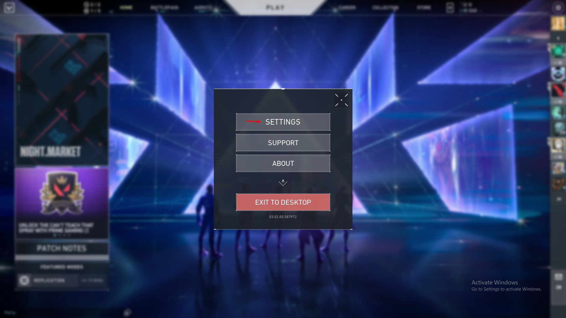 Fix Lag in Valorant Game for PC 3 Choose “Settings” to continue