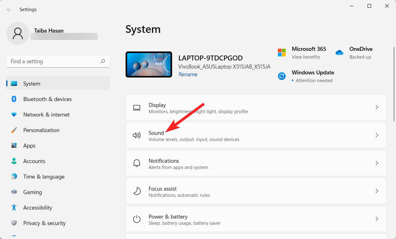 Adjust Audio Balance in Windows 11: Balance Left / Right Sound 5 Choose Sound from the right section