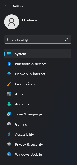 Choose “System”