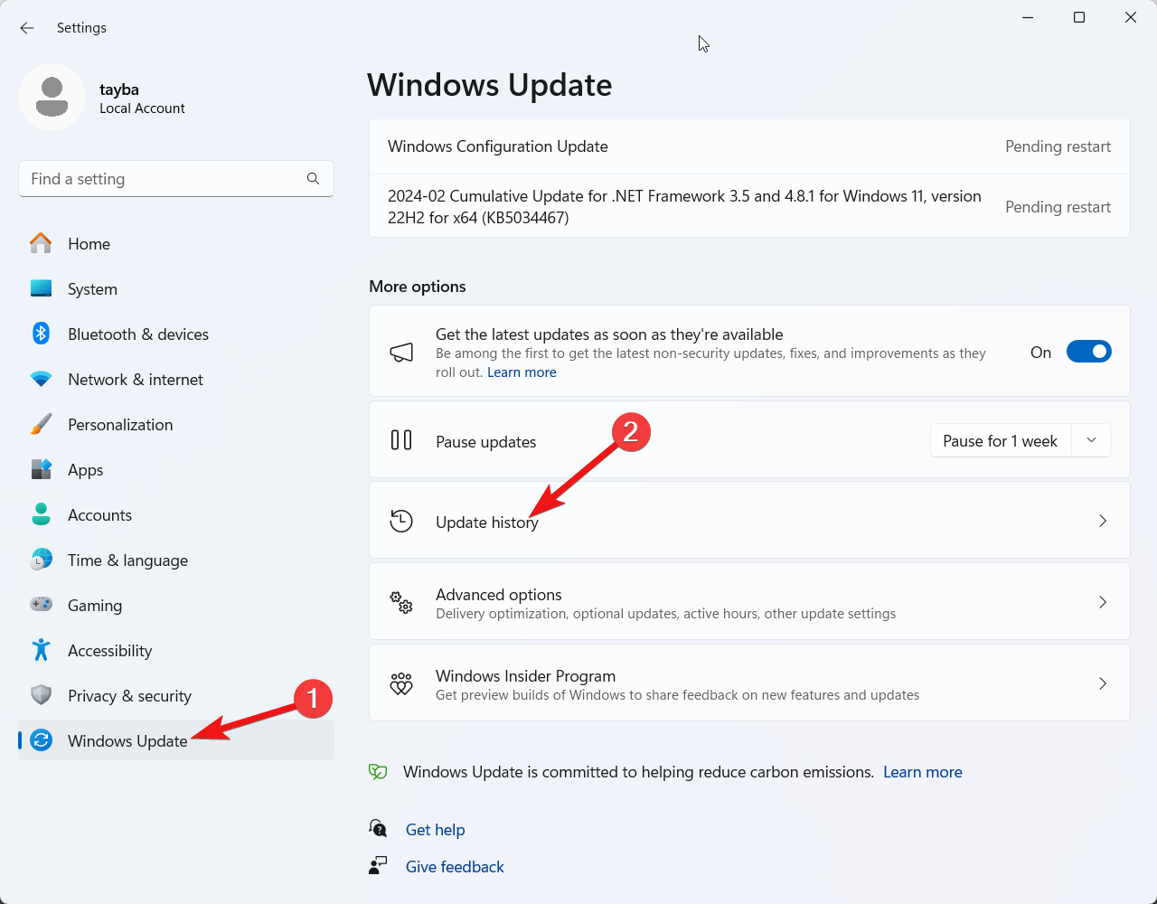 How to Fix Windows 11 Lock Screen in Another Language 13 Choose Update history from the right section