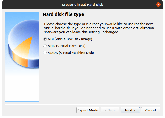How to Run and Use Windows 10 in Linux PC? 16 Choose “VDI (Virtual Disk Image)” and then click on “Next” to continue