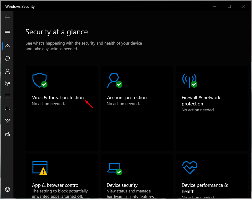 Fix - The Application Was Unable To Start Correctly (0xc0000142) 3 Choose “Virus & threat protection” to explore more options
