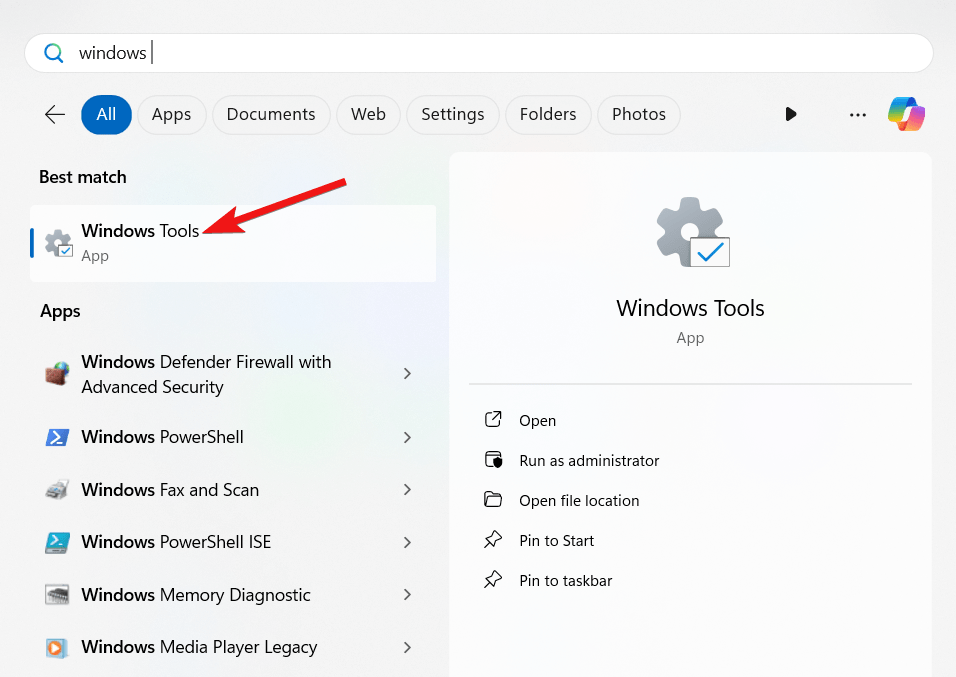 How to Check Hard Drive Health on Windows 11 11 Choose Windows tools from the search result
