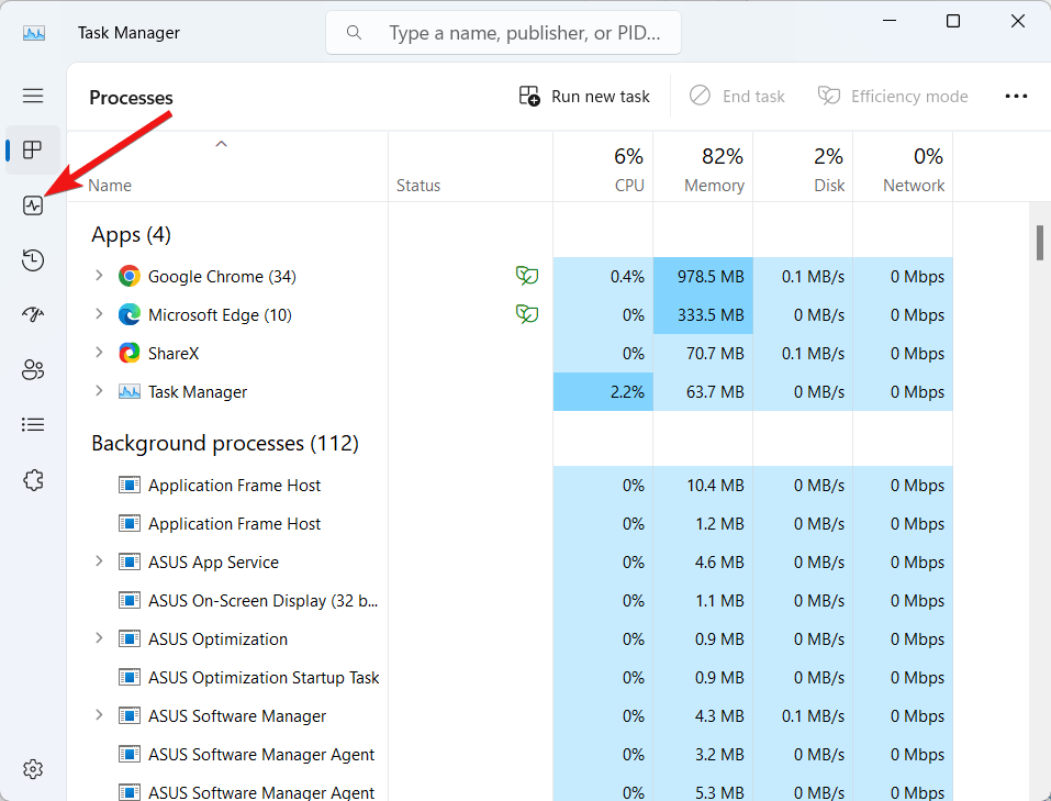 How to View Hidden Performance Overlay in Windows 11 8 Choose the Performance tab from Task Manager