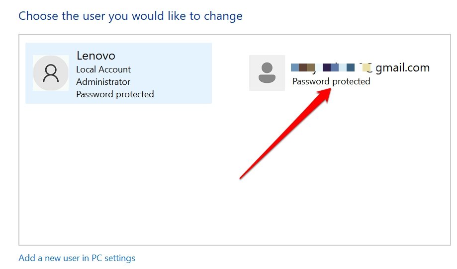Choose the User you would like to change