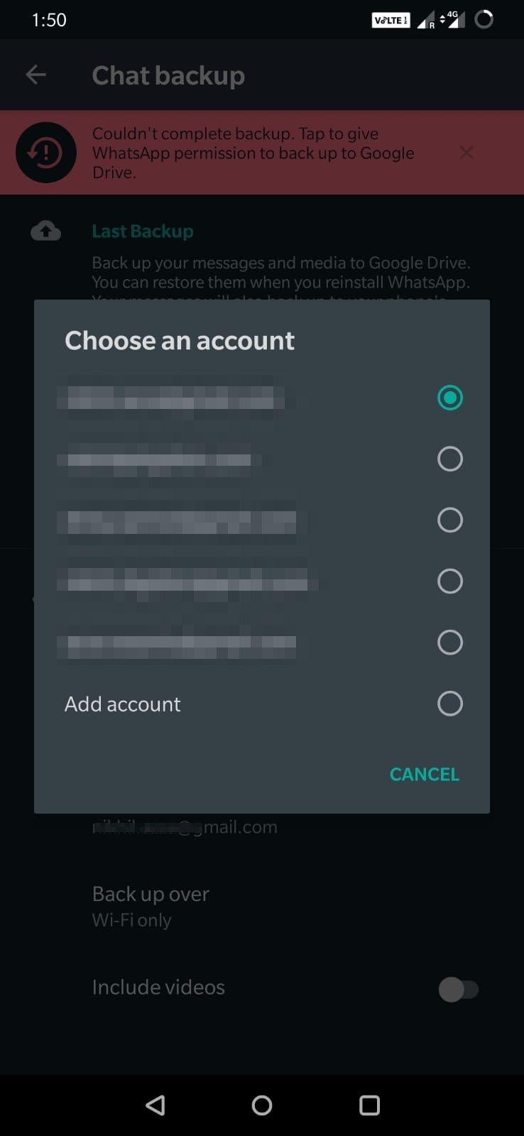 Why Can't I Locate WhatsApp Backup File in Google Drive? 9 Choose_Correct_Google_Account