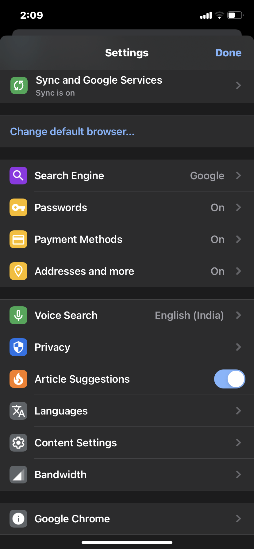 Safari Vs Chrome for iPhone 5 Safari Settings