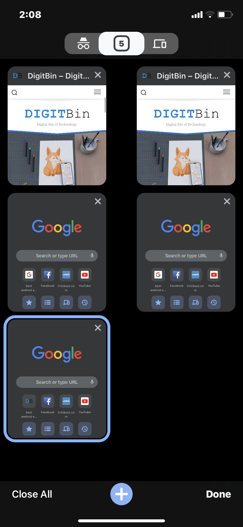 Safari Vs Chrome for iPhone 3 Chrome Tab Management