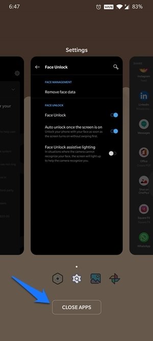 Fix OnePlus Face Unlock Not Recognizing 2 Clear All Tabs