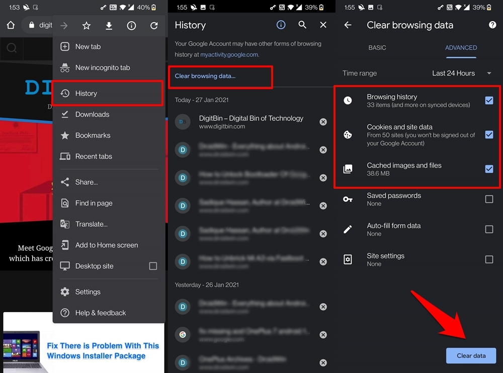 JWPlayer 'This video cannot be played. Error Code: 232011' on Android 3 Clear Browser Data and History
