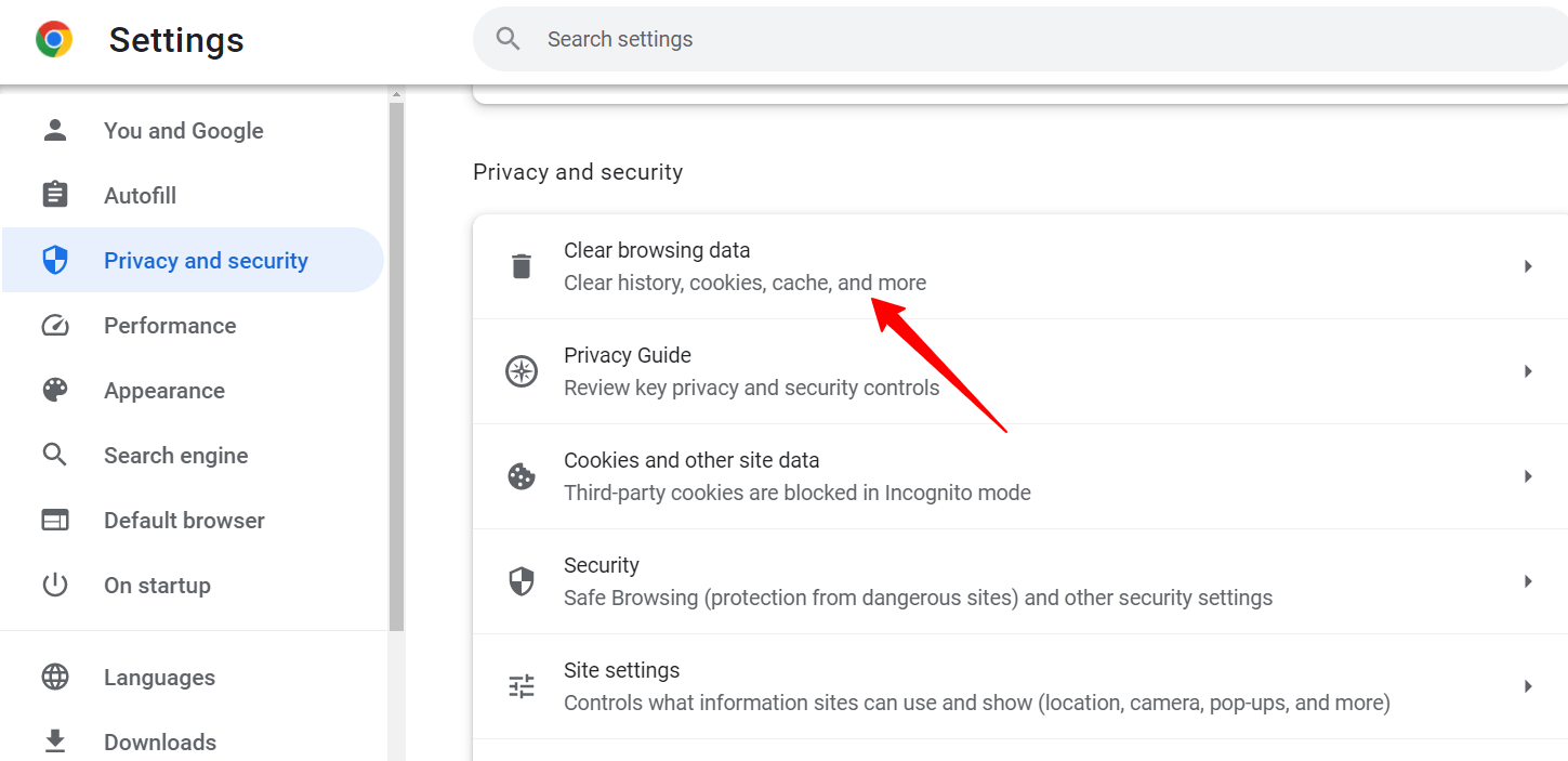 Clear Browsing Data