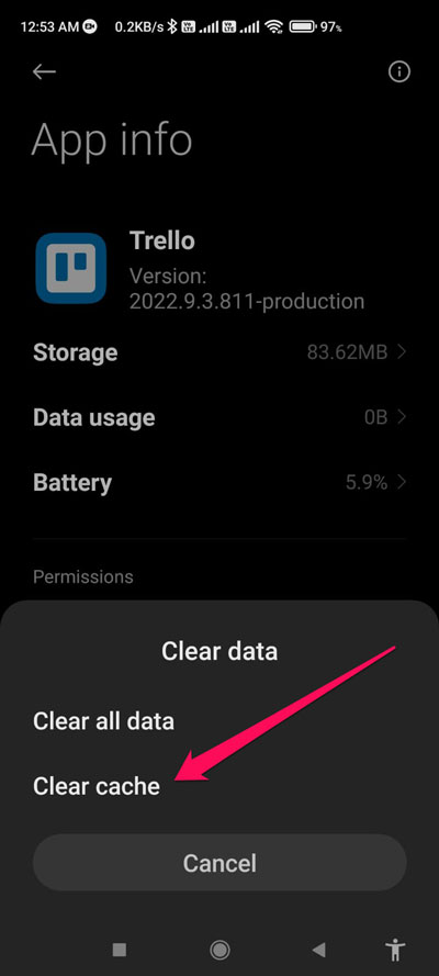 Fix: Trello Not Working Issue on Android Devices 5 Clear The Cache Data