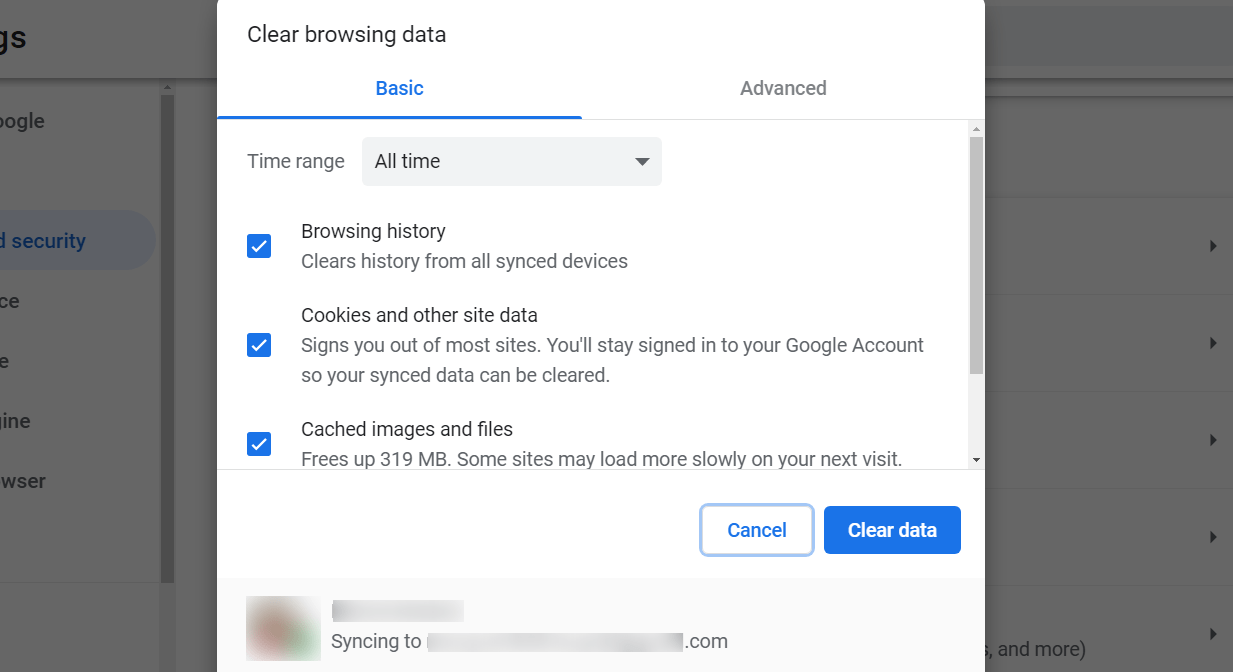 Clear Data