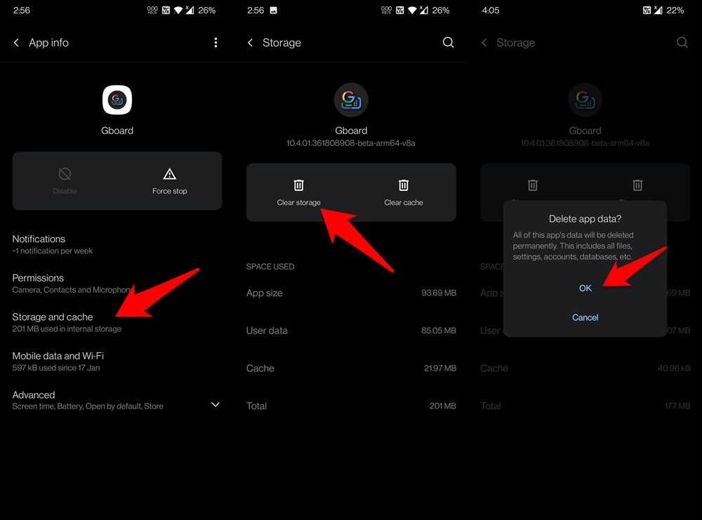 Fix Google Keyboard Not Working/Errors on Android 10 Clear Gboard Data