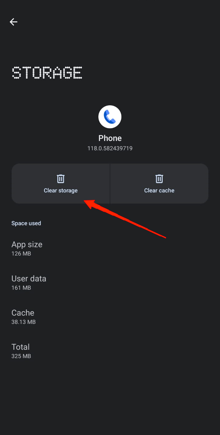 How to Fix Pixel 8 Pro Incoming Calls Going to Voicemail Without Ringing 23 Select Storage and Cache and click on the Clear storage option