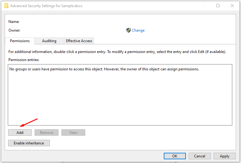 Fix Zip Error - File Not Found or No Read Permission on Windows PC 20 Click on “Add” to add permissions