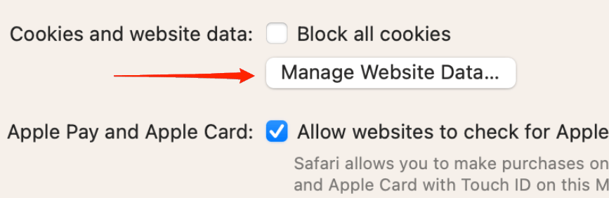 How to Fix WhatsApp Web Not Working in Safari on Mac? 5 Click on the Manage Website Data option