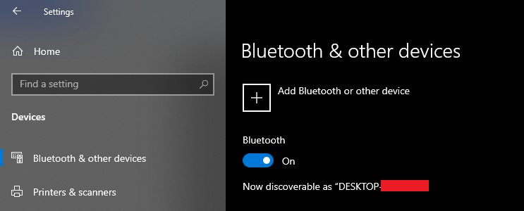 How to Use Bluetooth Send Files from Android to Windows? 6 Click on the button to enable “Bluetooth” on Windows PC