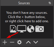 Click on the “+” button under “Sources.”