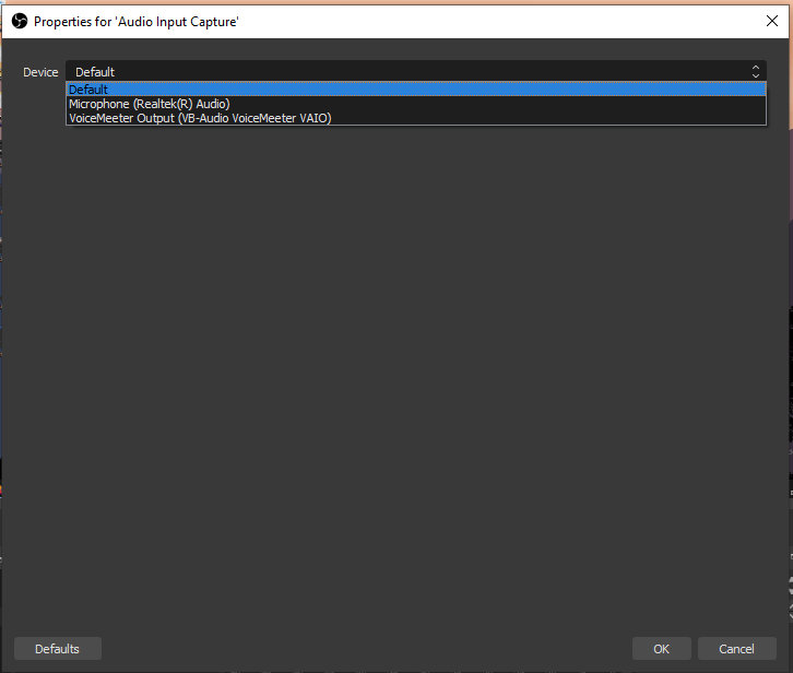 Click on the drop-down menu and then choose the microphone