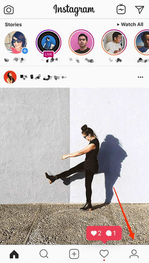 Click on the profile icon at the bottom-right corner.