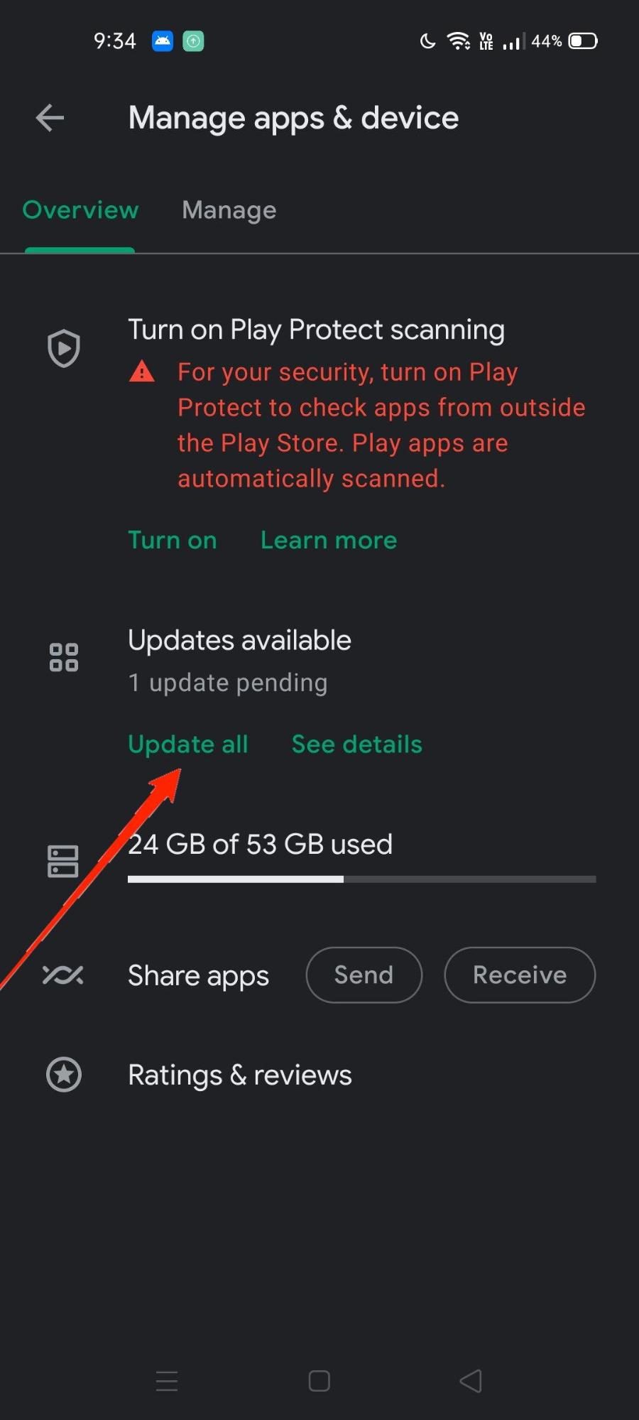 Click on update all to update all apps including Instagram. You can also update the Instagram app individually
