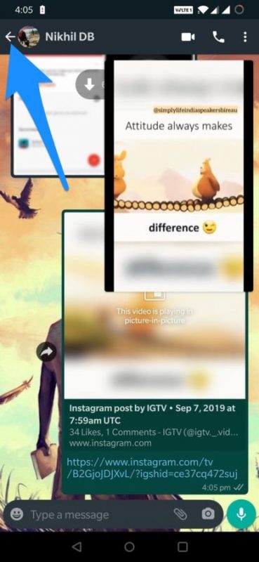 How to Enable PiP Mode for Instagram? 4 Click Back Button