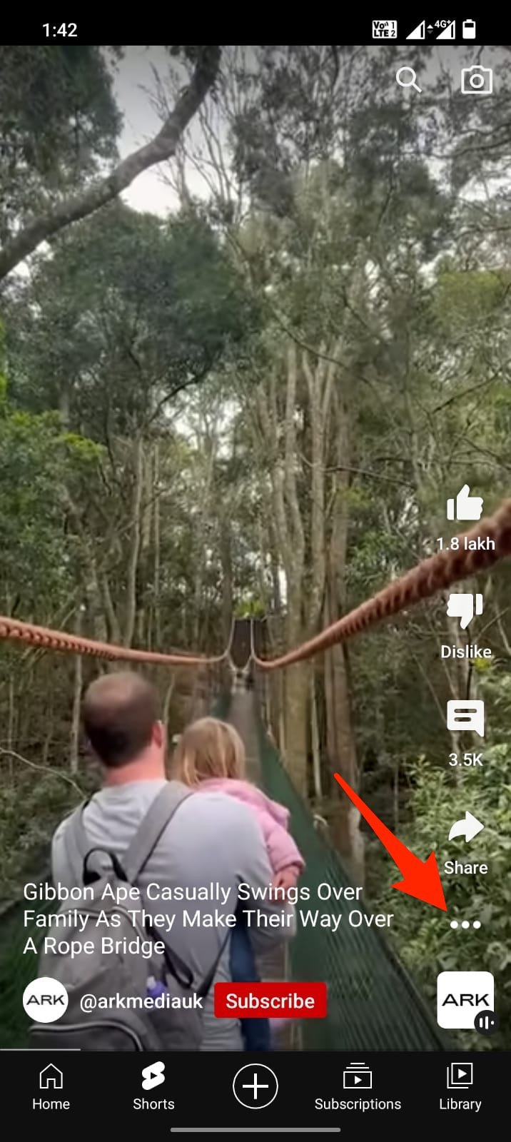 How to Fast Forward or Rewind Youtube Shorts? 4 Click_on_3_dot_menu_option